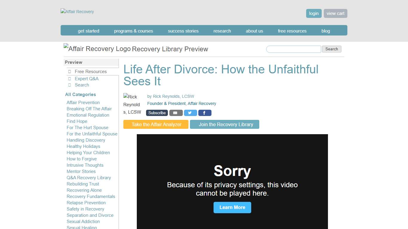 Life After Divorce: How the Unfaithful Sees It | Affair Recovery