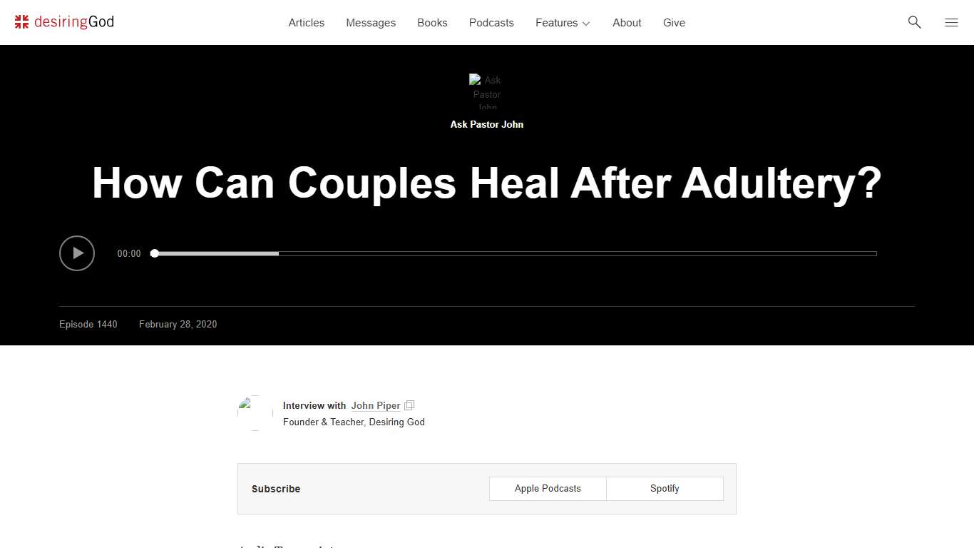 How Can Couples Heal After Adultery? | Desiring God